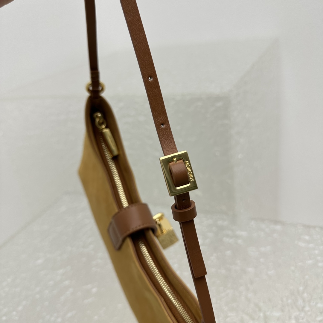 JACQUEMUS Le Bisou Cadenas Suede Bag yellow | Jacquemus 00659
