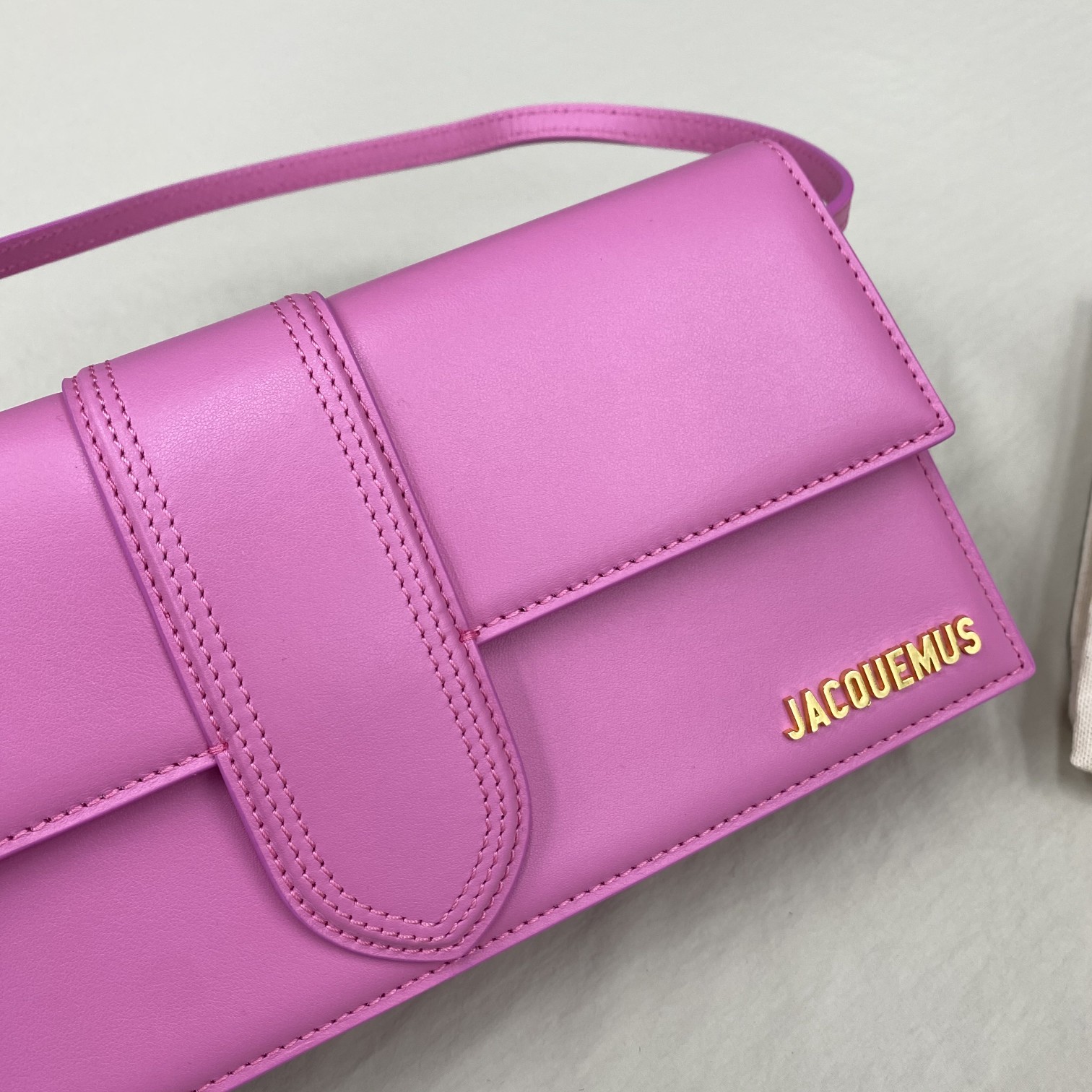 JACQUEMUS Smooth Calfskin Le Bambino Long Flap Pink Jacquemus 00679