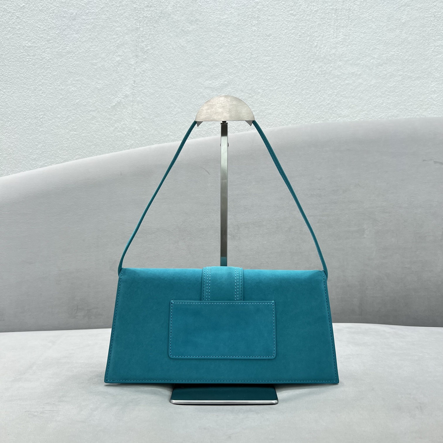 JACQUEMUS Suede Le Bambino Long Dark Turquoise BAG in blue 1417205  Jacquemus 00689