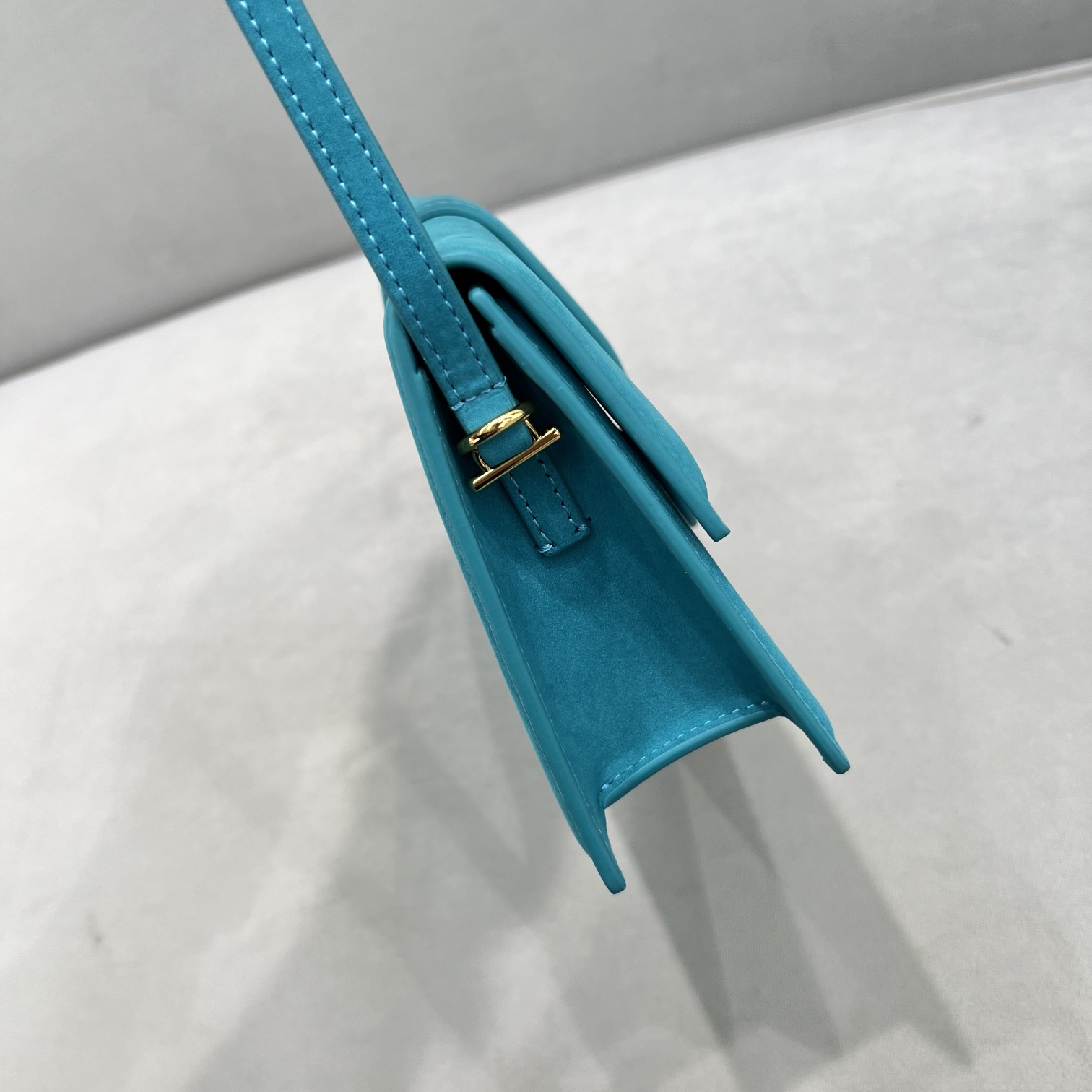 JACQUEMUS Suede Le Bambino Long Dark Turquoise BAG in blue 1417205  Jacquemus 00689