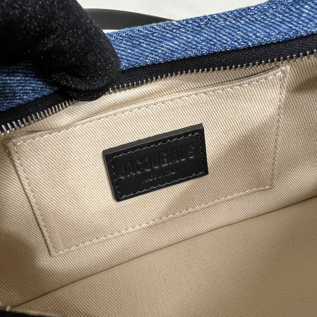 Jacquemus Blue Denim The Bisou Perle Shoulder Bag