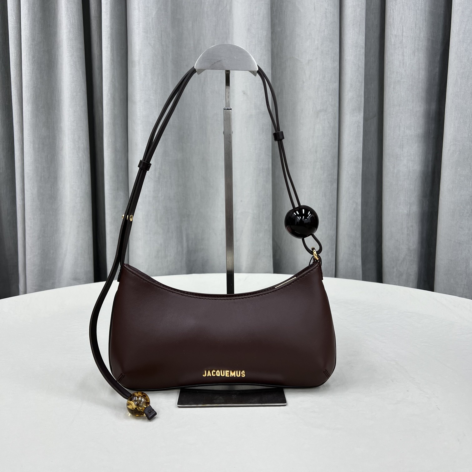 JACQUEMUS Smooth Calfskin Le Bisou Medium Brown