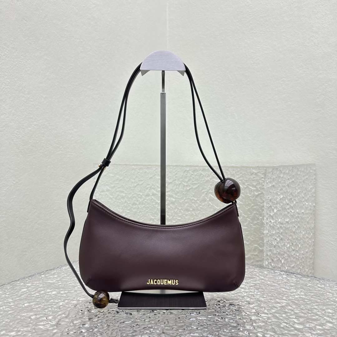 Jacquemus Le Bisou Perle Medium Brown Leather