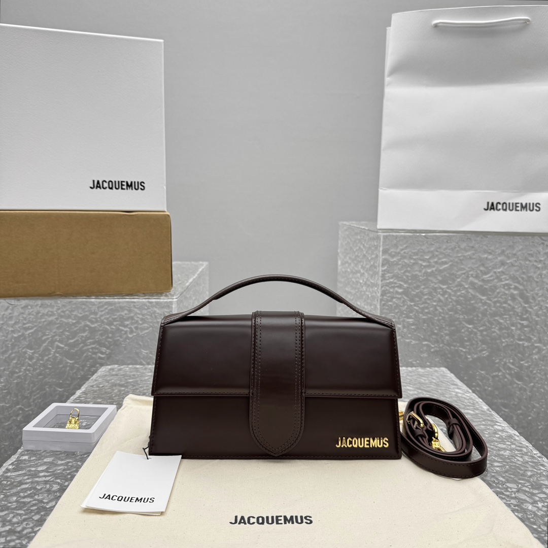 Jacquemus Black Leather Le Bambino Top Handle Bag