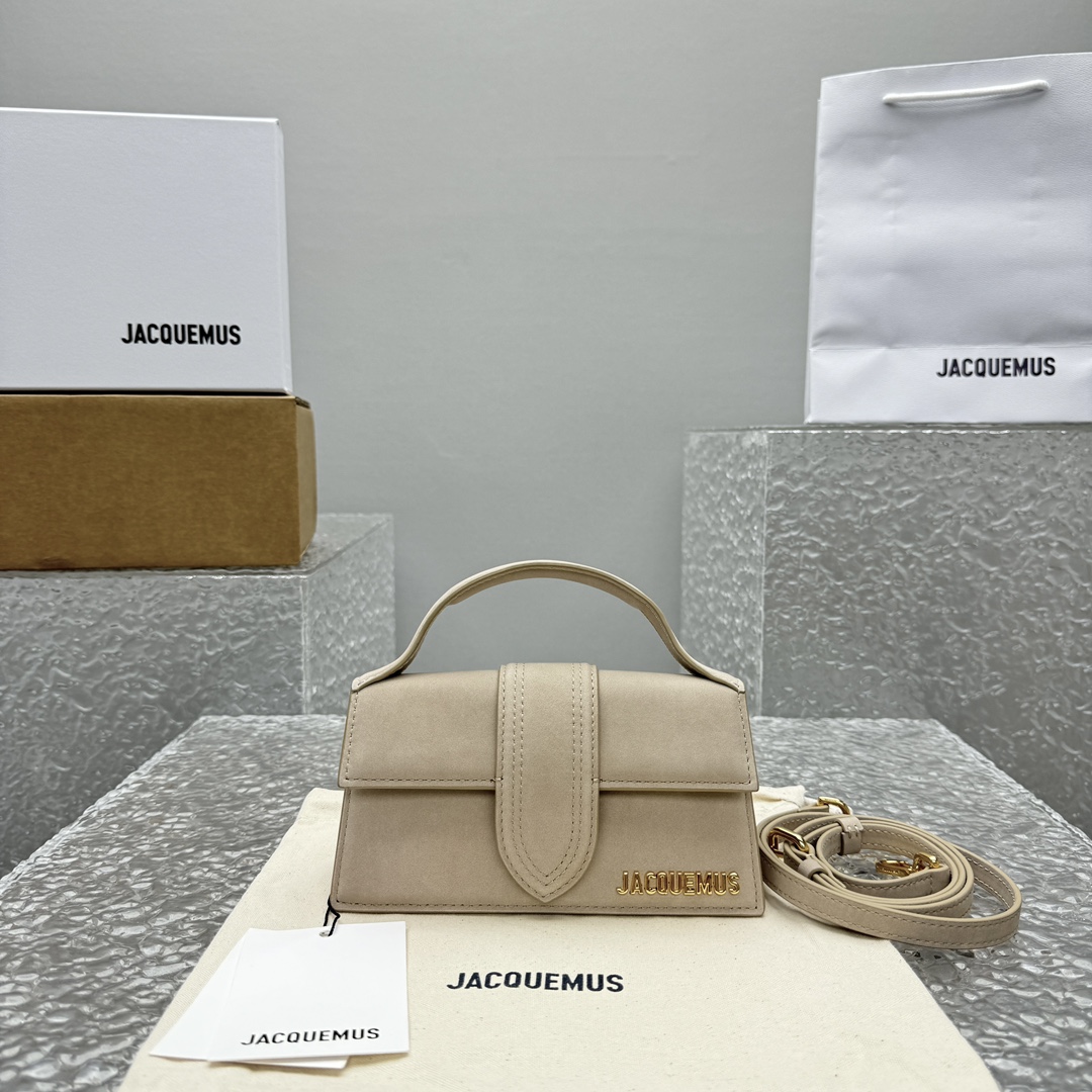 Jacquemus Le Bambino Logo Plaque Top Handle Bag in Cream