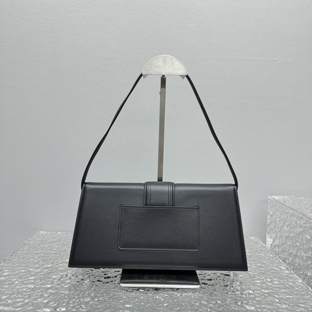 Jacquemus Long Le Bambino Leather Top Handle Bag IN BLACK