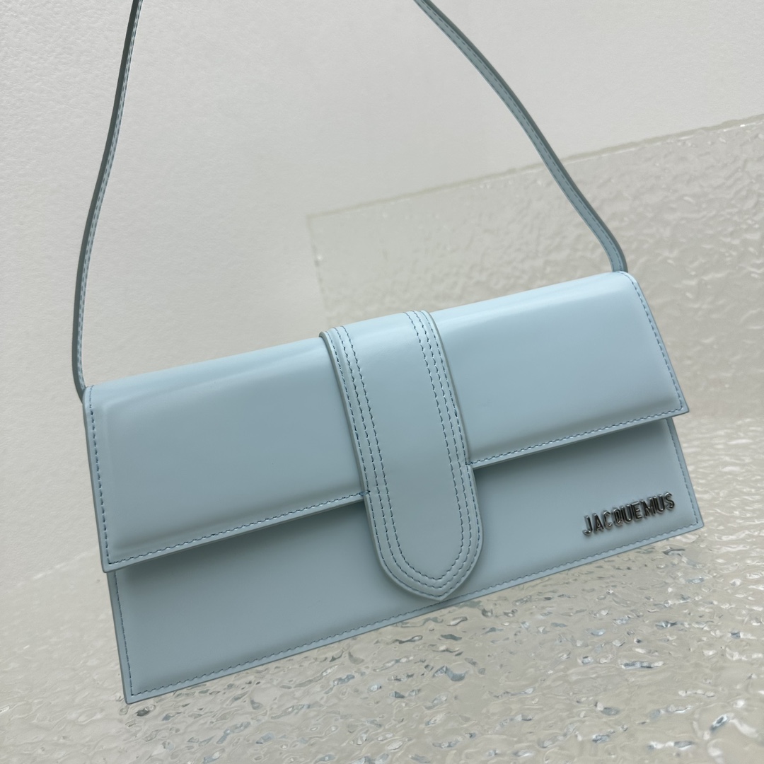 Jacquemus Blue Le Bambino Long Light blue Leather Pony-