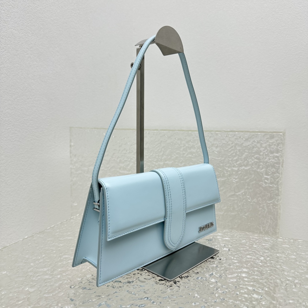 Jacquemus Blue Le Bambino Long Light blue Leather Pony-