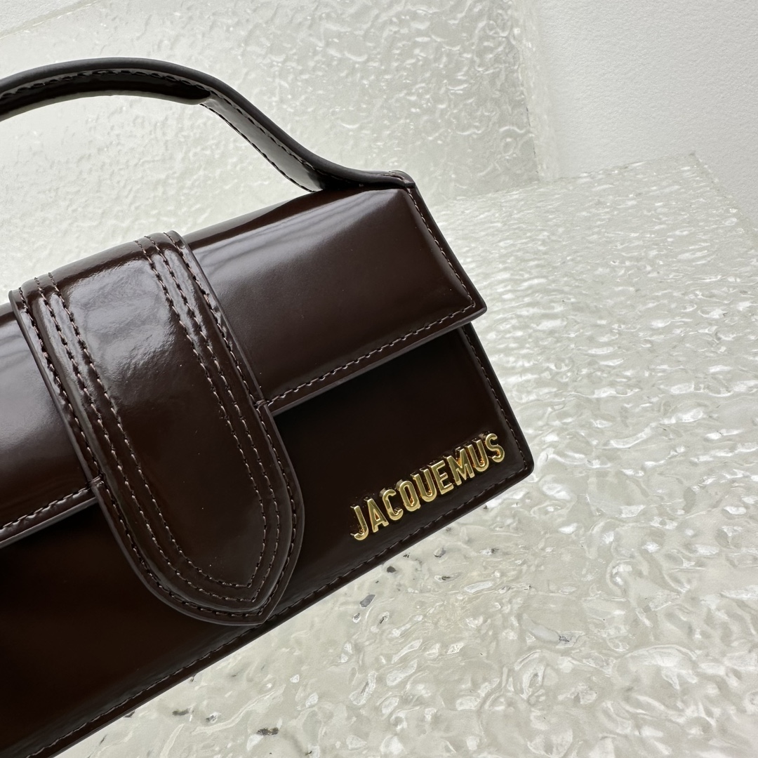 Jacquemus Pre-Owned 2020-2025 Mini Calfskin Le Bambino Satchel | Black/gold