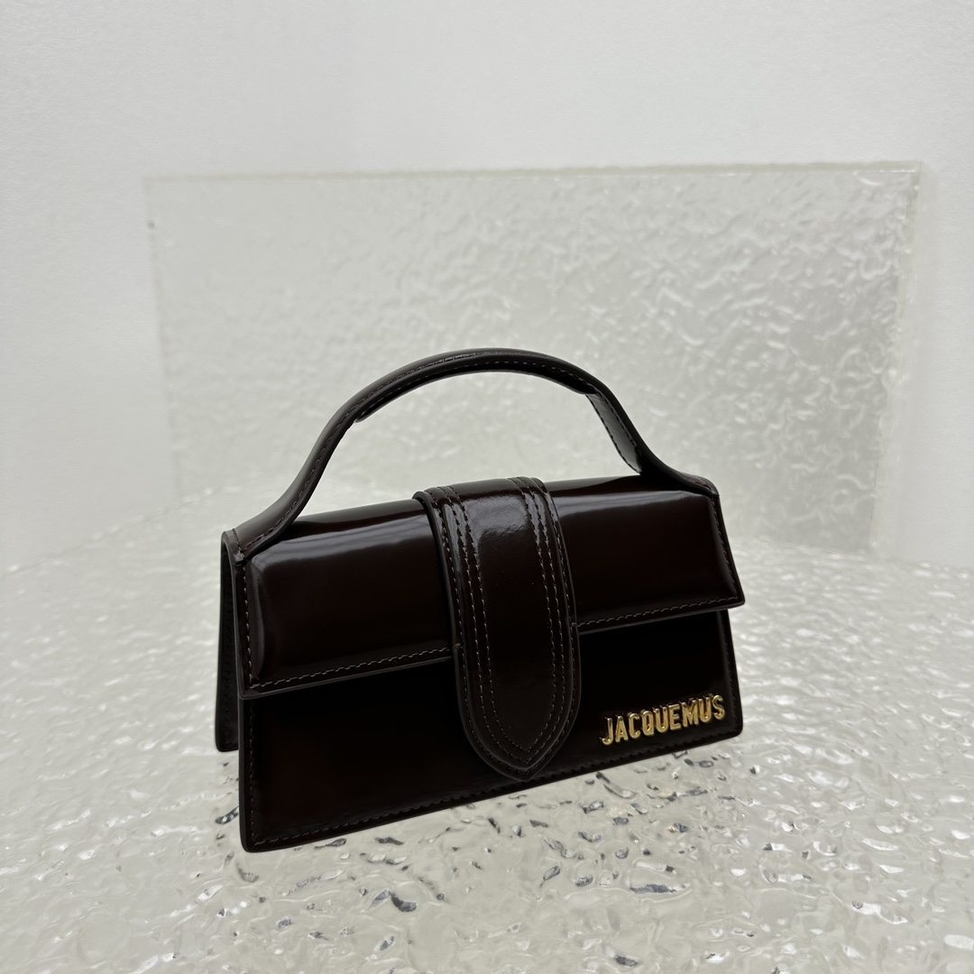 Jacquemus Pre-Owned 2020-2025 Mini Calfskin Le Bambino Satchel | Black/gold