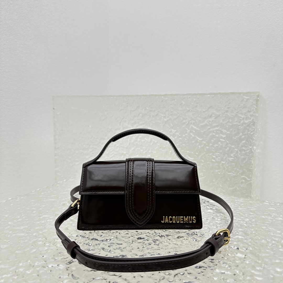 Jacquemus Pre-Owned 2020-2025 Mini Calfskin Le Bambino Satchel | Black/gold