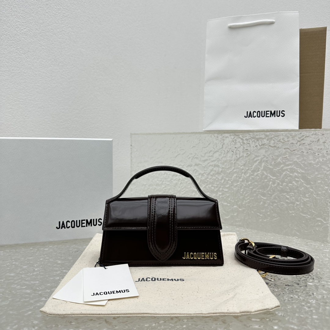 Jacquemus Pre-Owned 2020-2025 Mini Calfskin Le Bambino Satchel | Black/gold