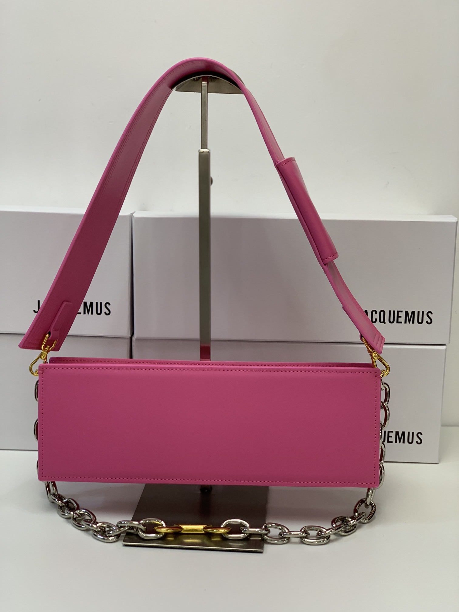 Jacquemus Leather Shoulder Bag - Pink Shoulder Bags, Handbags - WJQ57028
