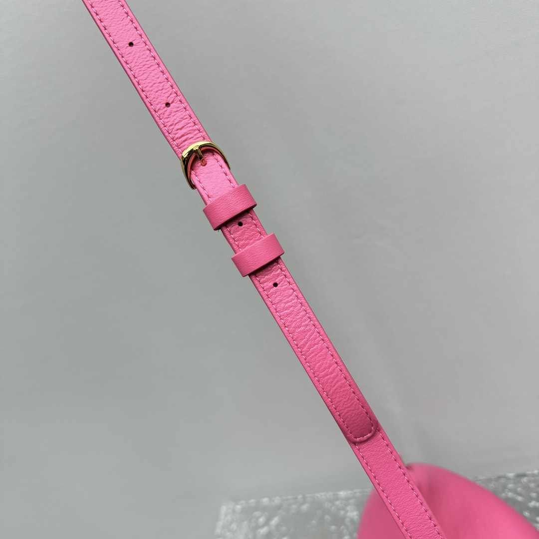 JACQUEMUS Calfskin Le Petit Calino Ring Top Handle Bag Pink 1518419 Jacquemus 01889