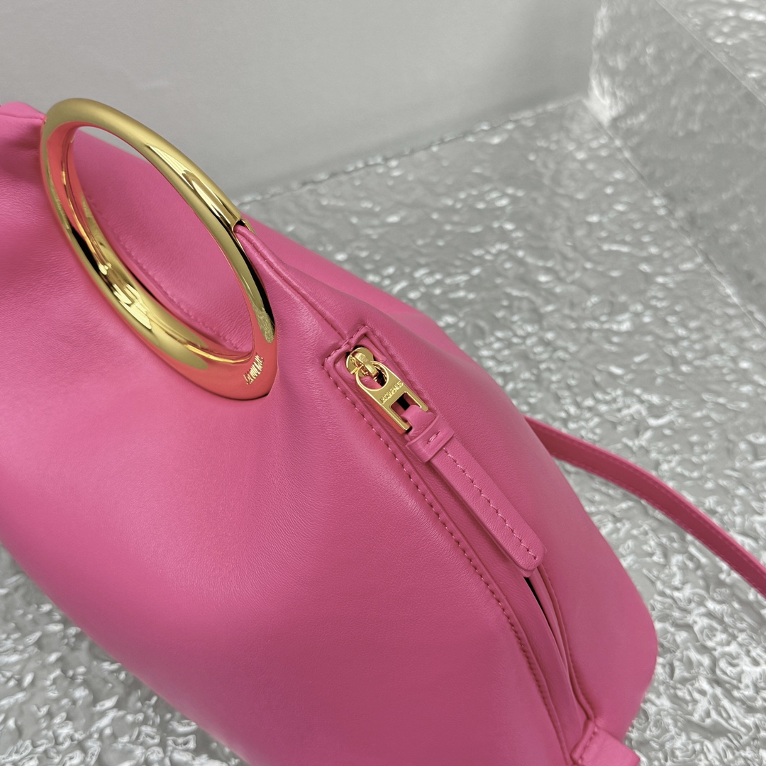 JACQUEMUS Calfskin Le Petit Calino Ring Top Handle Bag Pink 1518419 Jacquemus 01889