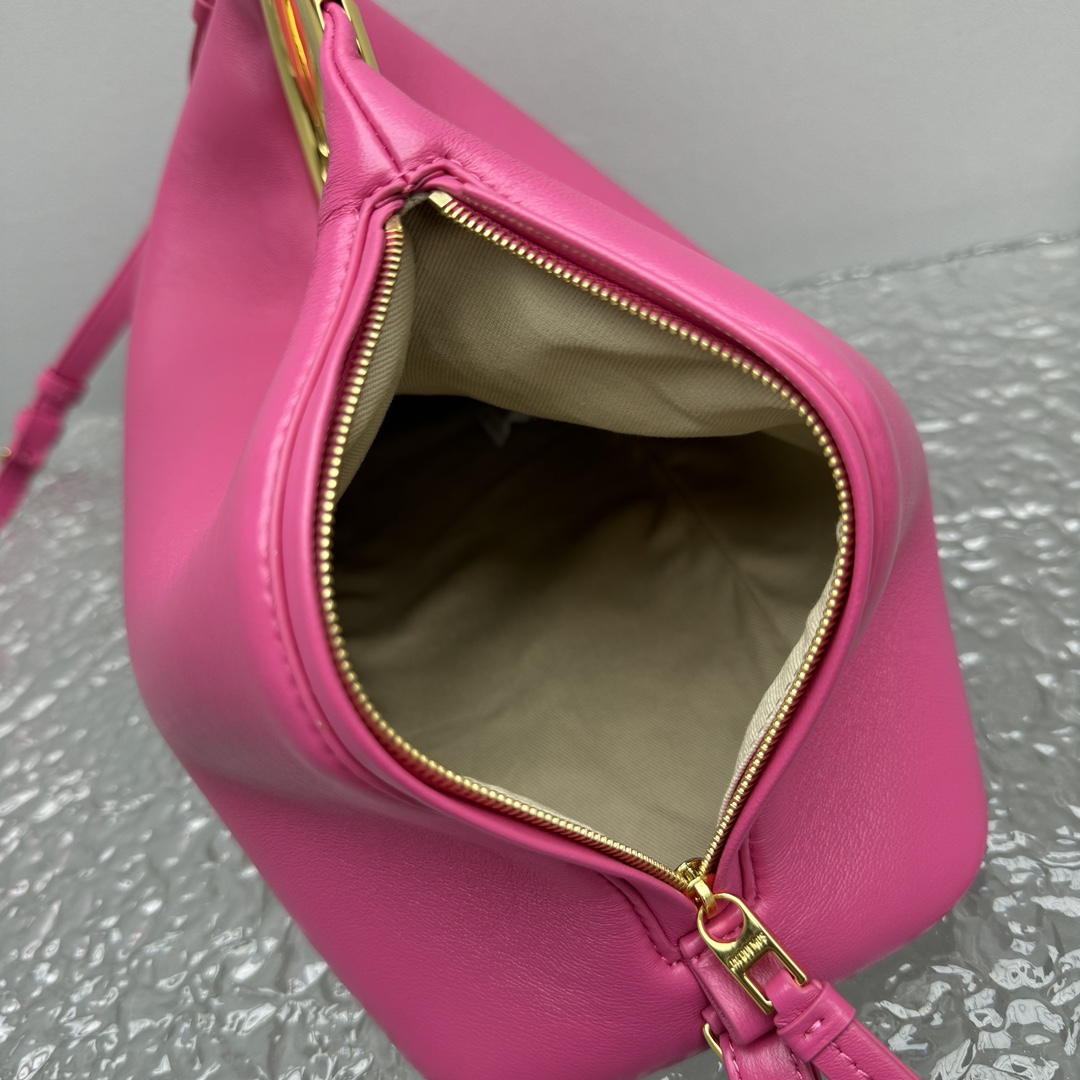 JACQUEMUS Calfskin Le Petit Calino Ring Top Handle Bag Pink 1518419 Jacquemus 01889