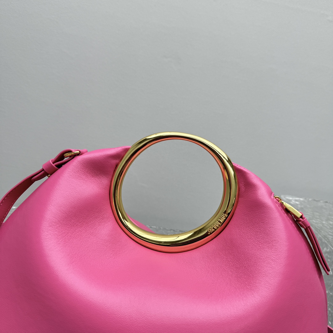 JACQUEMUS Calfskin Le Petit Calino Ring Top Handle Bag Pink 1518419 Jacquemus 01889