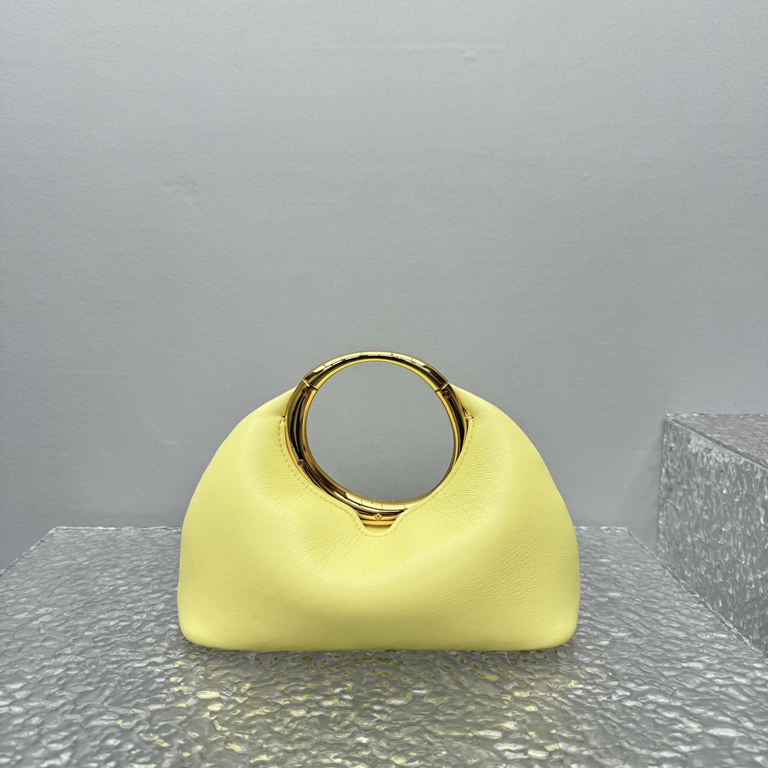Jacquemus Le Petit Calino Mini Leather Yellow Tote Bag