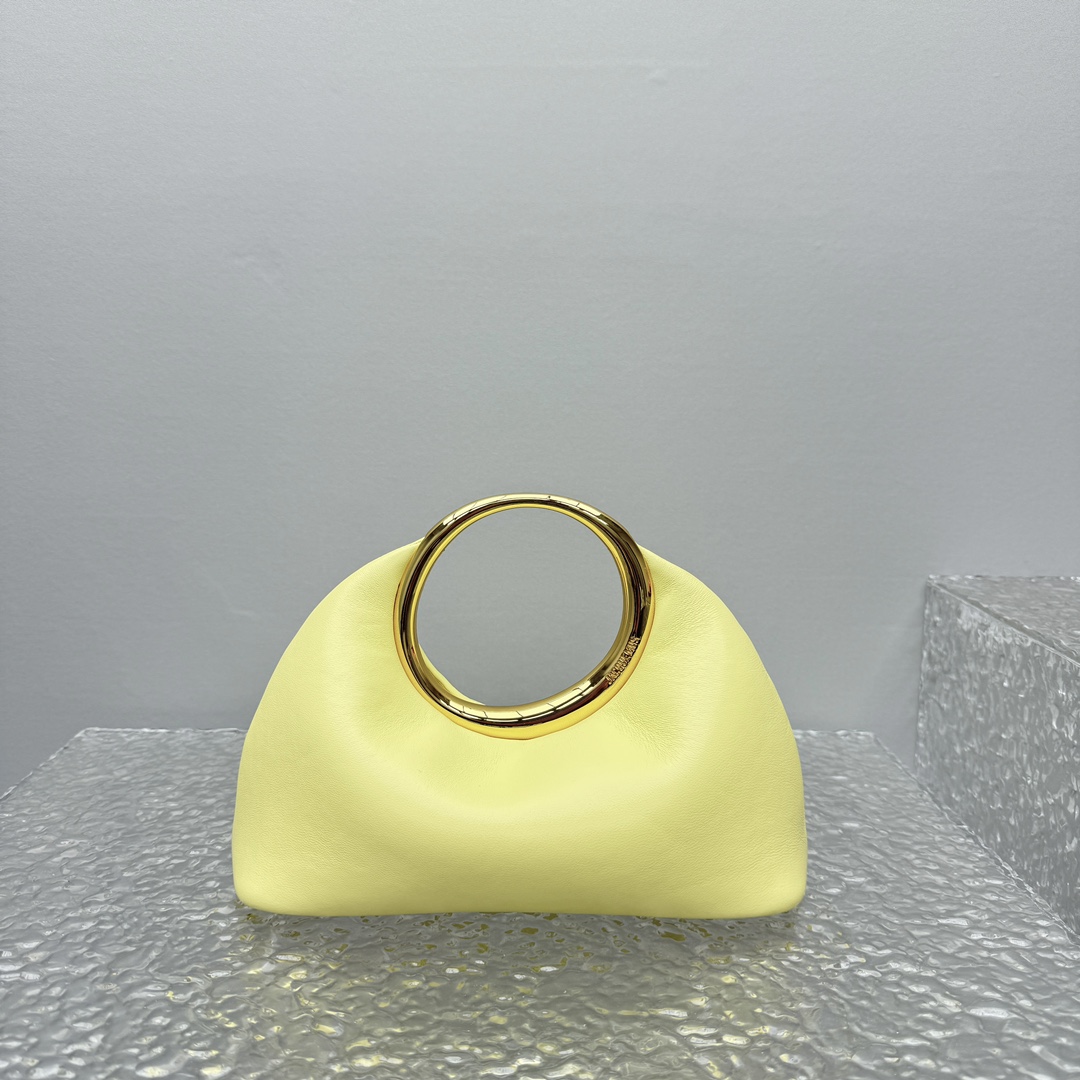 Jacquemus Le Petit Calino Mini Leather Yellow Tote Bag