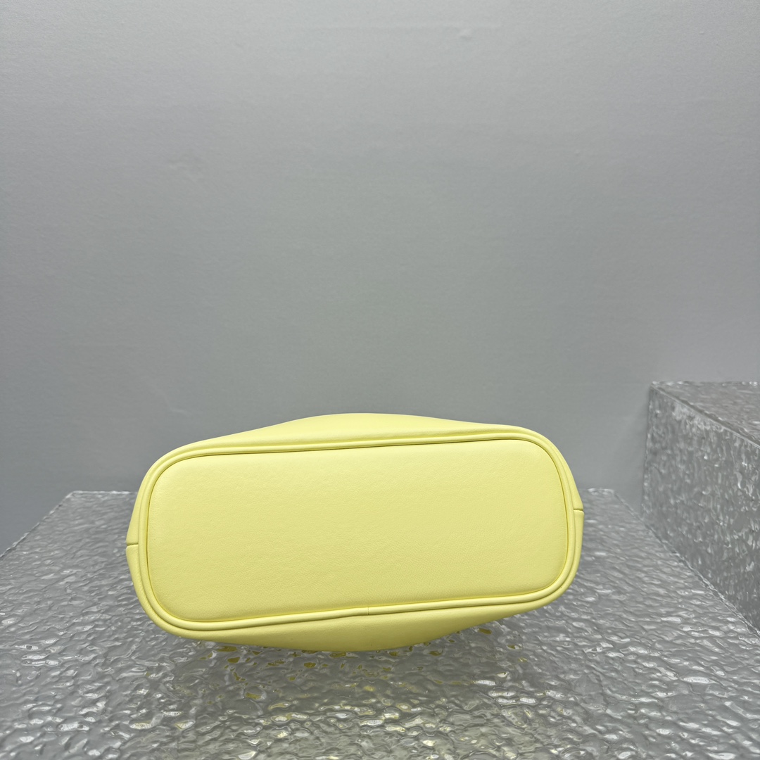 Jacquemus Le Petit Calino Mini Leather Yellow Tote Bag