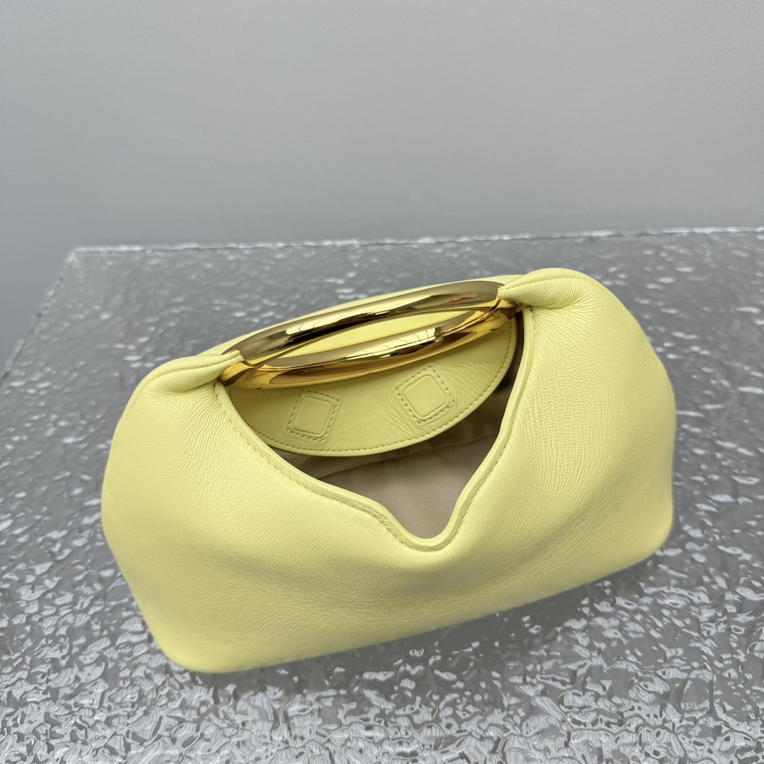 Jacquemus Le Petit Calino Mini Leather Yellow Tote Bag