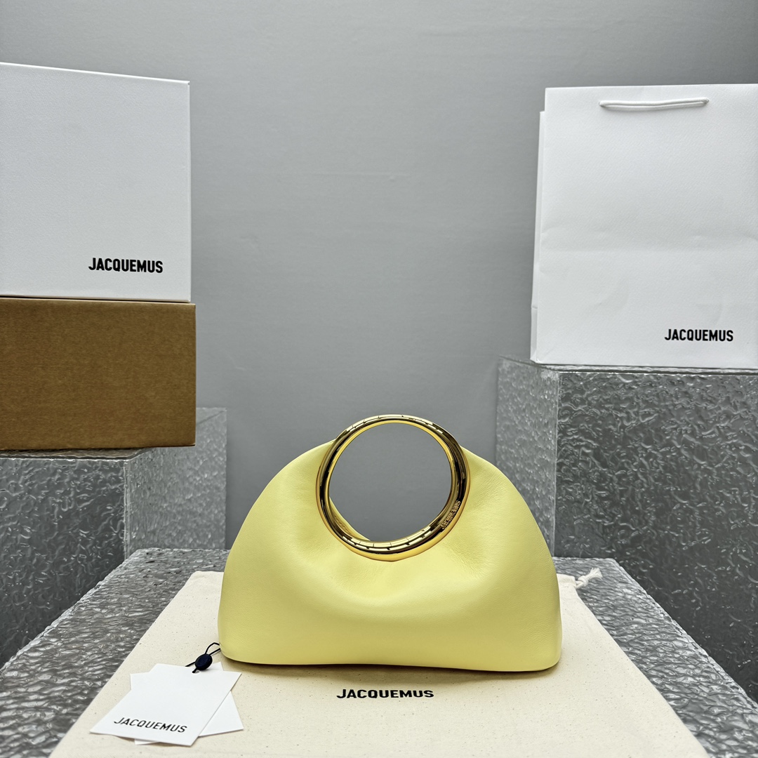 Jacquemus Le Petit Calino Mini Leather Yellow Tote Bag