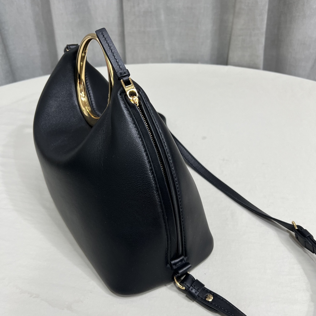 Jacquemus Le Porte Calino Leather Top Handle Bag in black