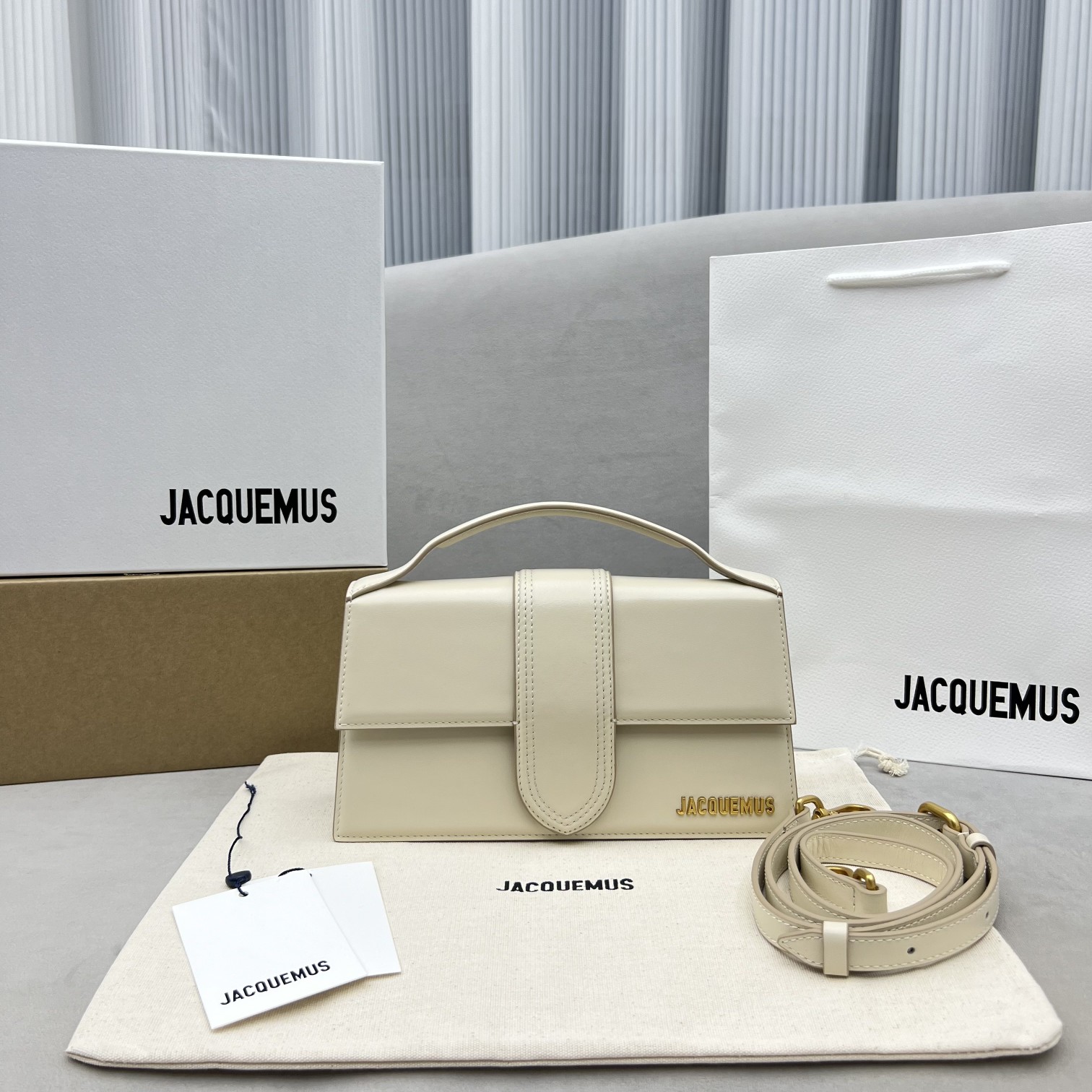 Jacquemus Cream Leather Le Bambino Shoulder Bag Jacquemus 02199