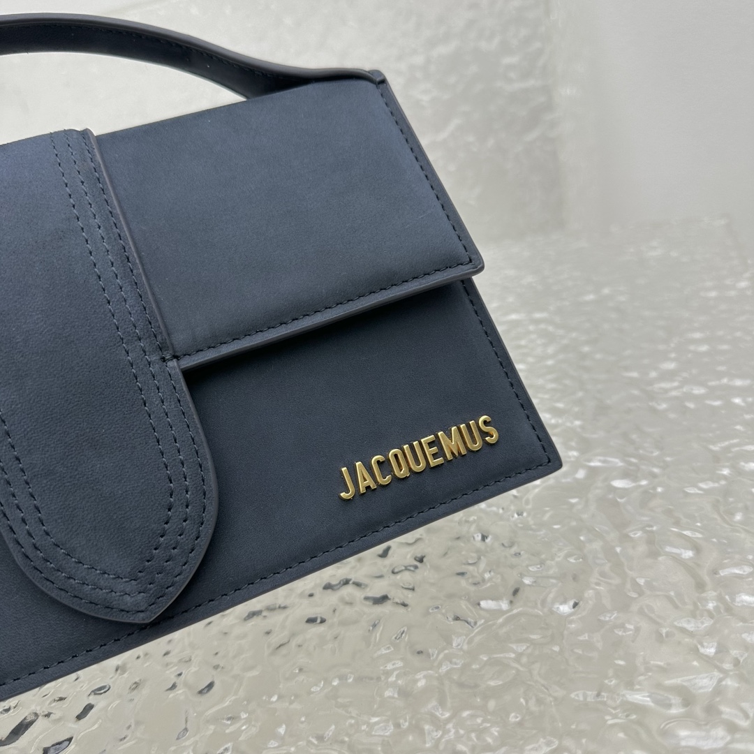 Jacquemus Suede Top Handle Bag - Blue Handle Bags,