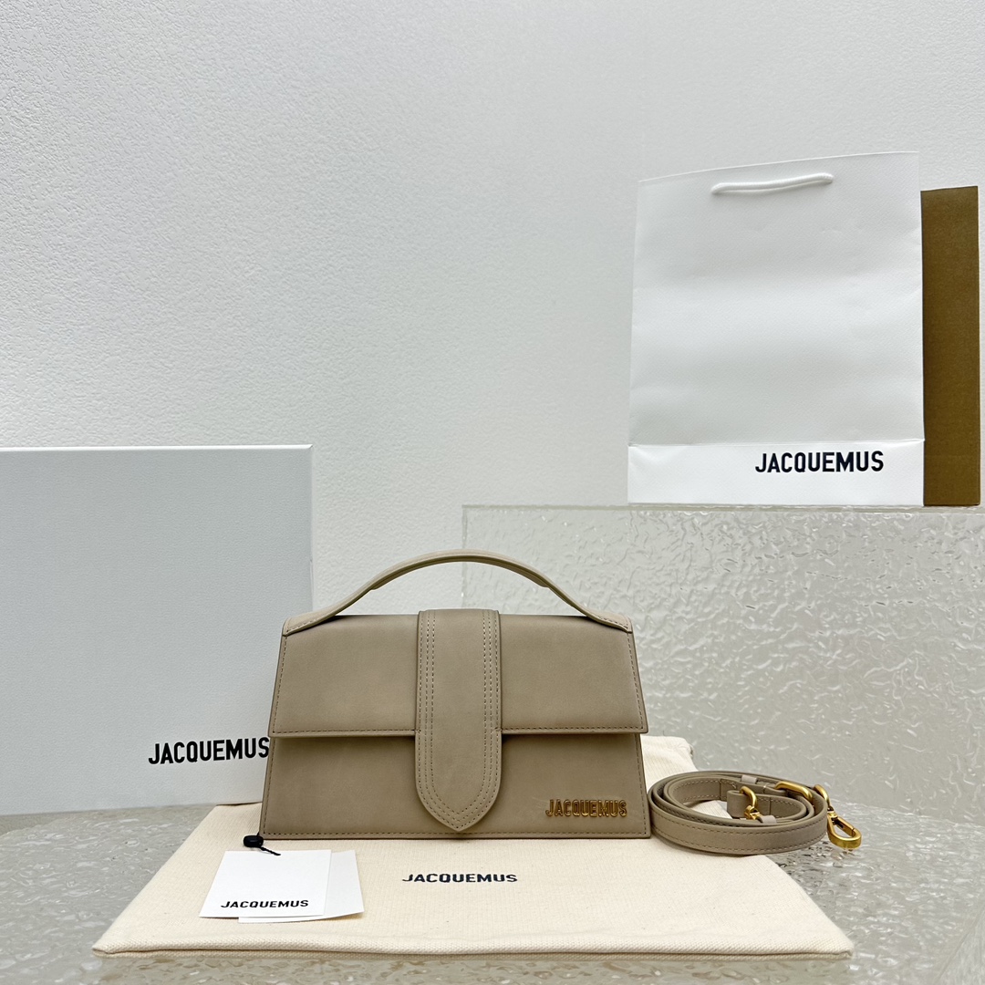 Jacquemus Brown Le Grand Bambino Beige Leather Pony- Jacquemus 02259