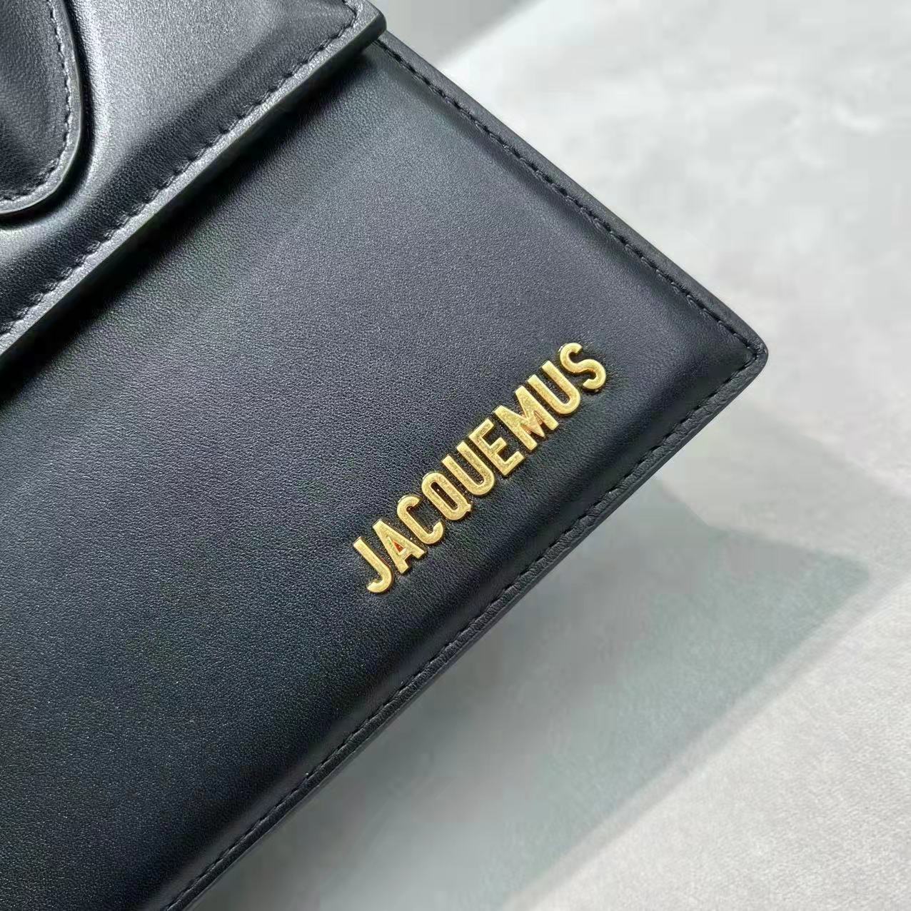 Jacquemus Le Chiquito Moyen Medium Black Leather Top Handle Bag | eBay