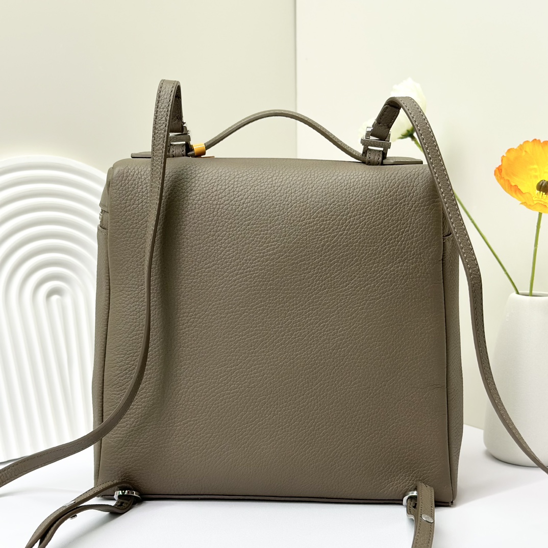 Buy Loro Piana green Extra Pocket L23.5 Backpack in Calfskin Leather for Women
