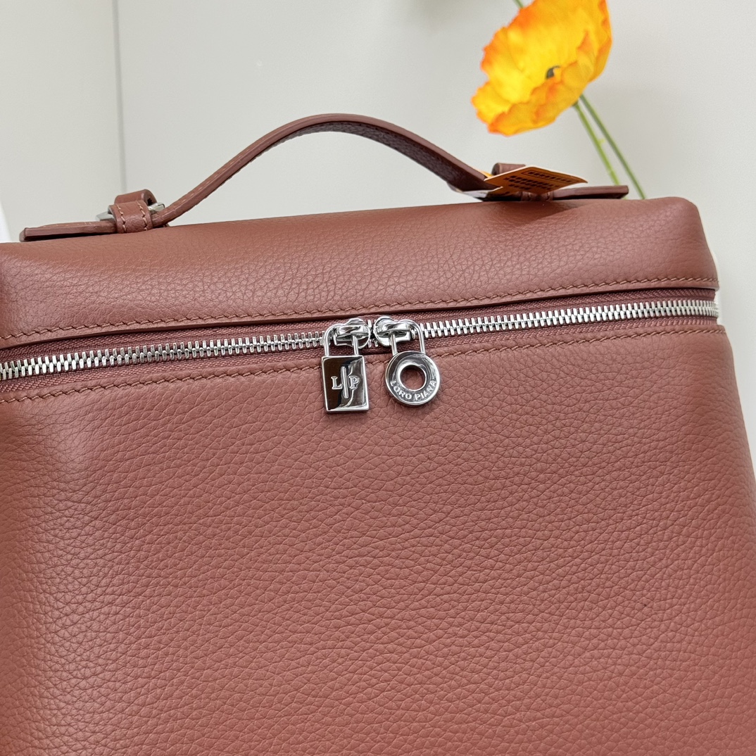 Buy Loro Piana Brown Extra Pocket L23.5 Backpack in Calfskin Leather for Women