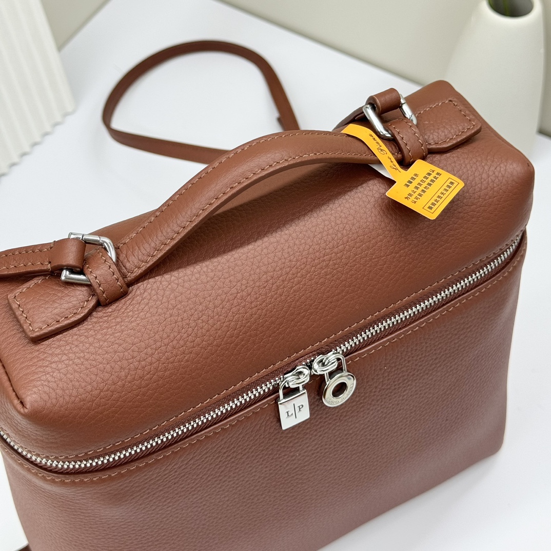 Buy Loro Piana Brown Extra Pocket L23.5 Backpack in Calfskin Leather for Women