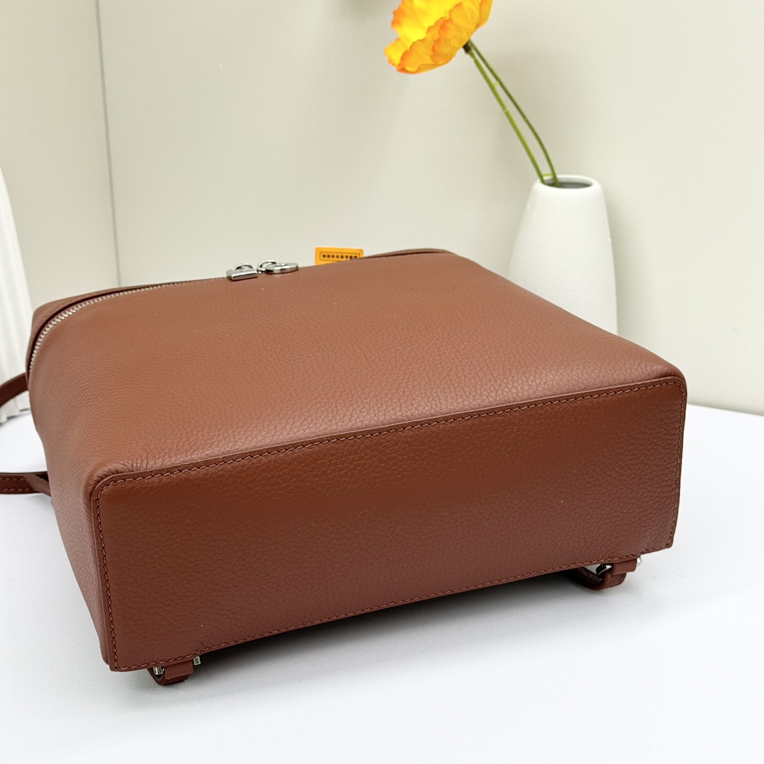 Buy Loro Piana Brown Extra Pocket L23.5 Backpack in Calfskin Leather for Women