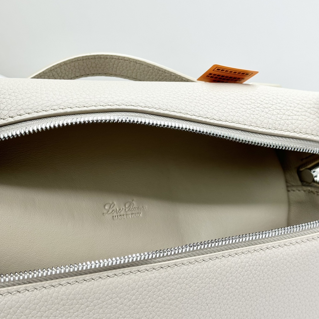 Loro Piana gray Extra Pocket L23.5 Backpack in Calfskin Leather for Women