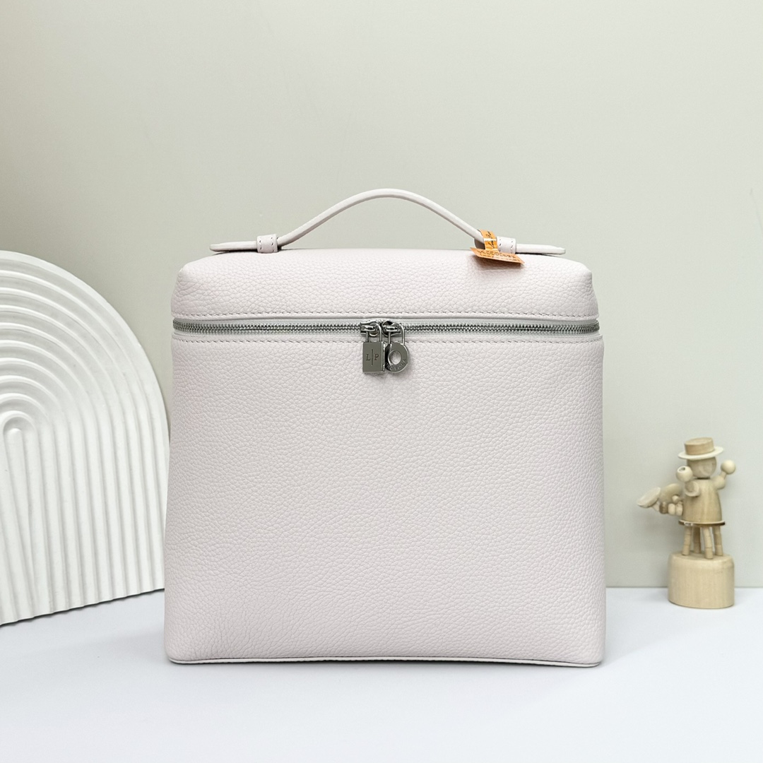 Loro Piana white Extra Pocket L23.5 Backpack in Calfskin Leather for Women