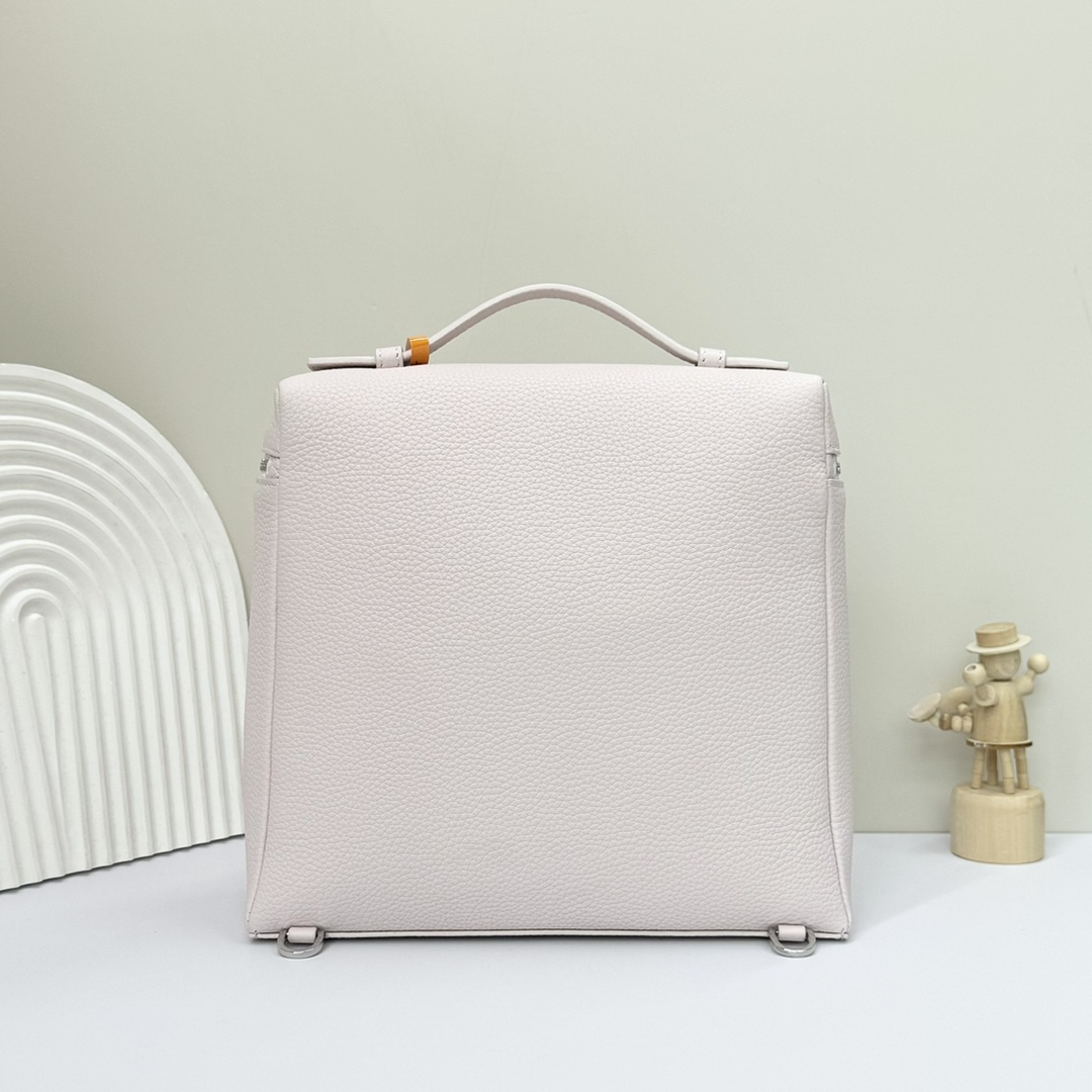 Loro Piana white Extra Pocket L23.5 Backpack in Calfskin Leather for Women