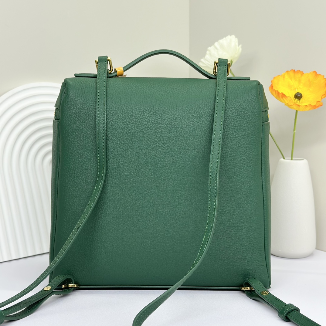 Buy Loro Piana green Extra Pocket L23.5 Backpack in Calfskin Leather for Women