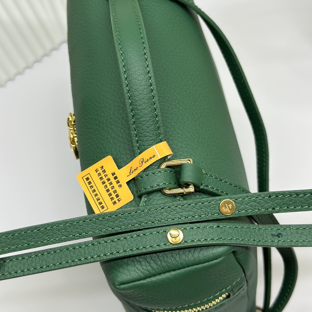 Buy Loro Piana green Extra Pocket L23.5 Backpack in Calfskin Leather for Women