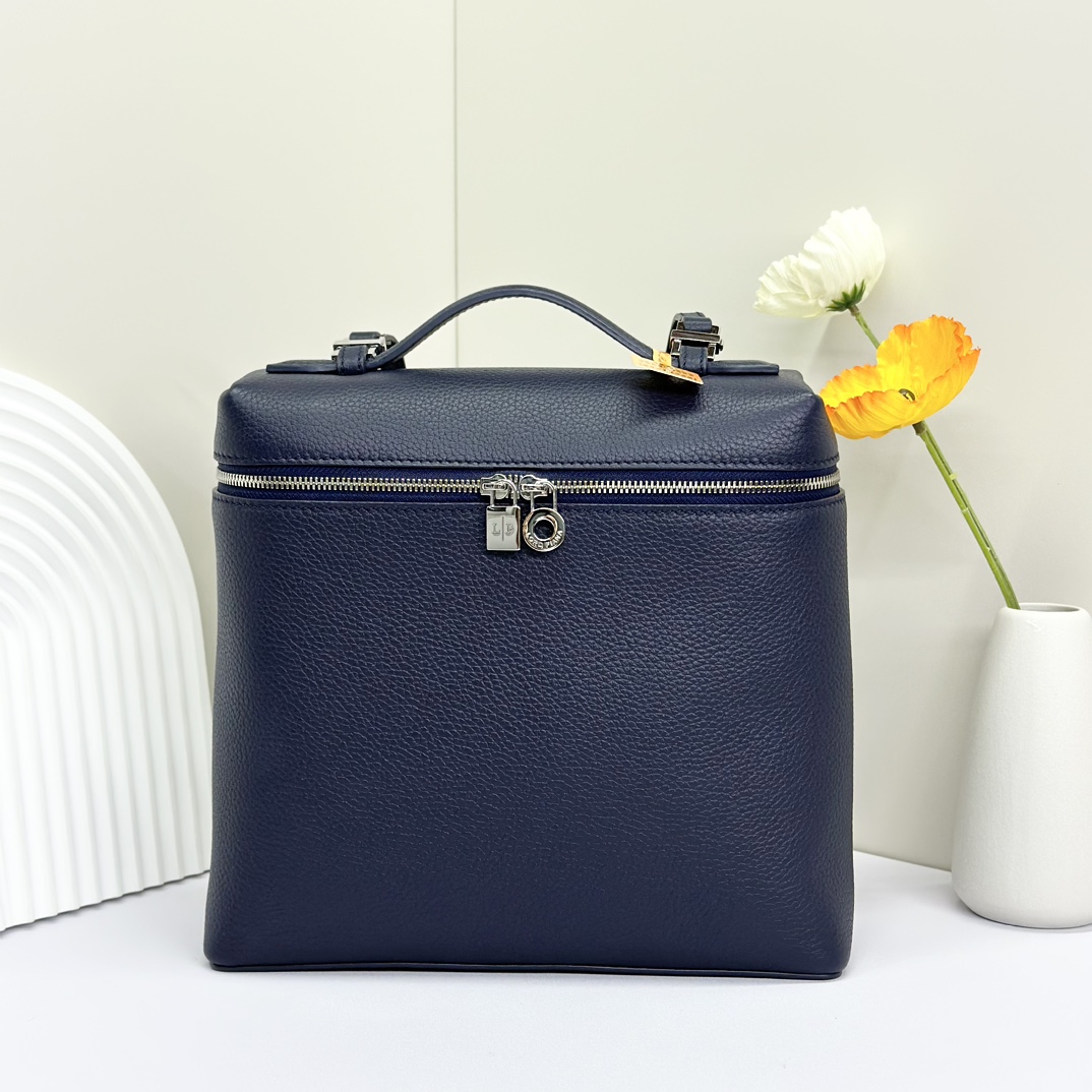 Buy Loro Piana Bluenavy Extra Pocket L23.5 Backpack in Calfskin Leather for Women