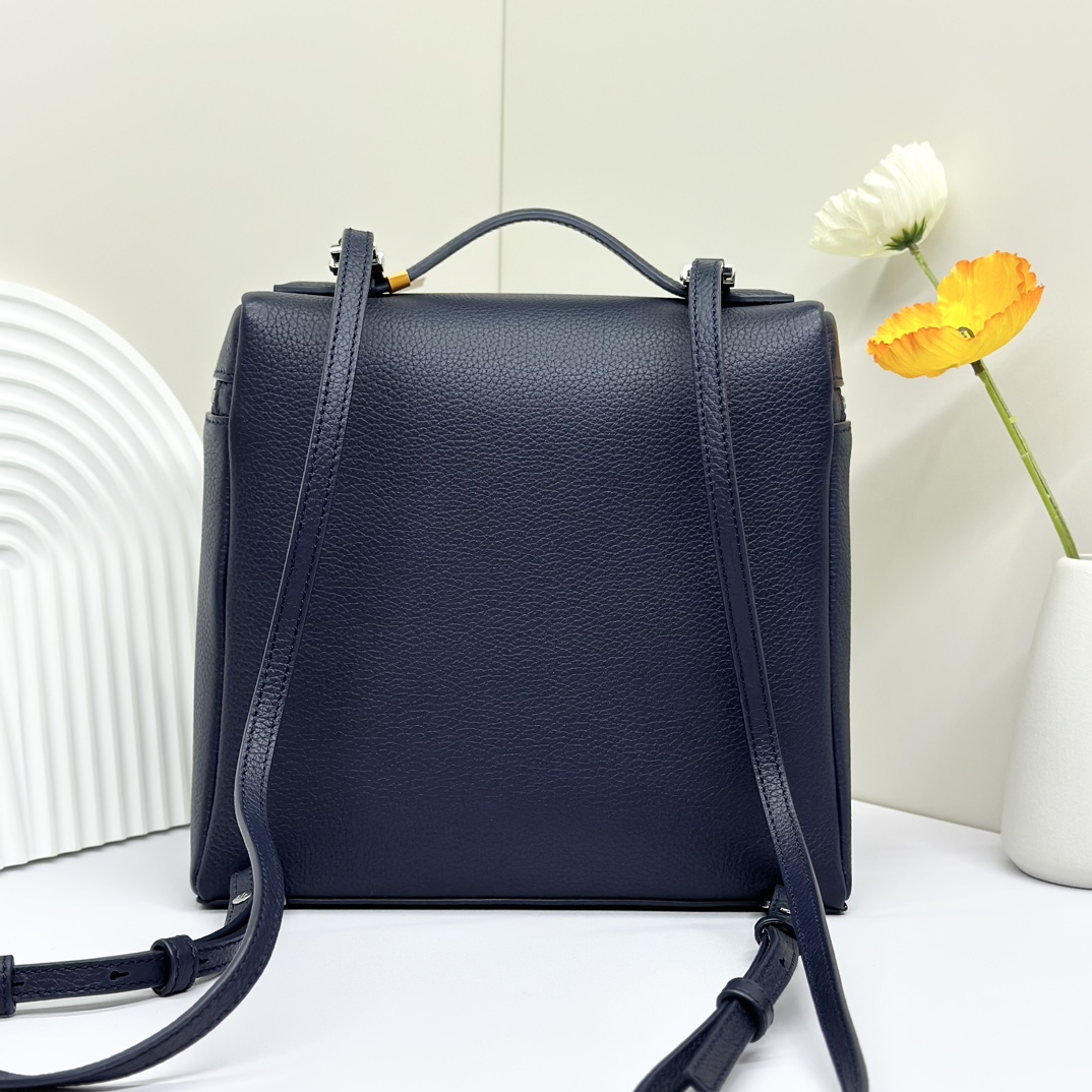 Buy Loro Piana Bluenavy Extra Pocket L23.5 Backpack in Calfskin Leather for Women