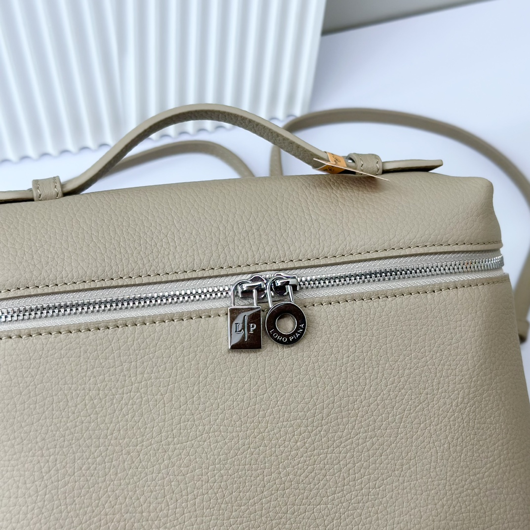 Loro Piana Beige Extra Pocket L23.5 Backpack in Calfskin Leather for Women