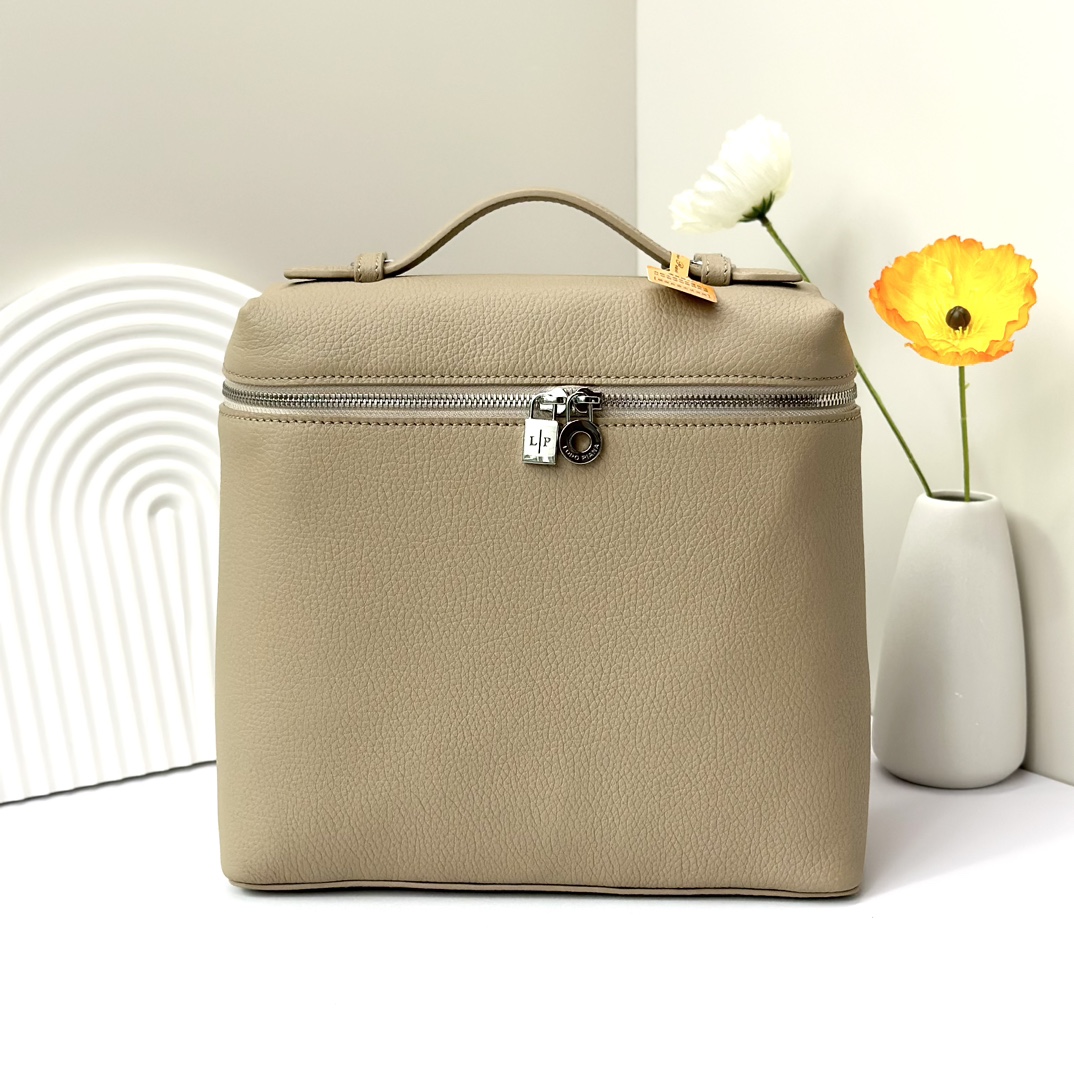 Loro Piana Beige Extra Pocket L23.5 Backpack in Calfskin Leather for Women