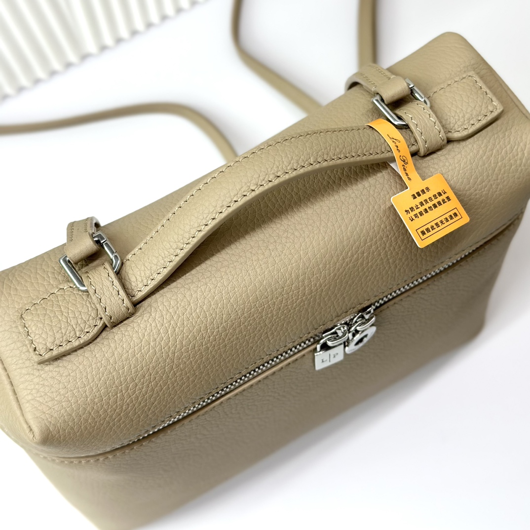 Loro Piana Beige Extra Pocket L23.5 Backpack in Calfskin Leather for Women