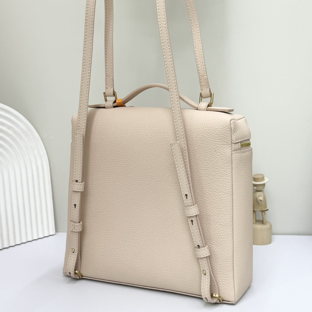Loro Piana cream Extra Pocket L23.5 Backpack in Calfskin Leather for Women
