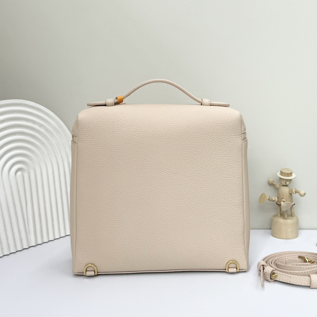 Loro Piana cream Extra Pocket L23.5 Backpack in Calfskin Leather for Women