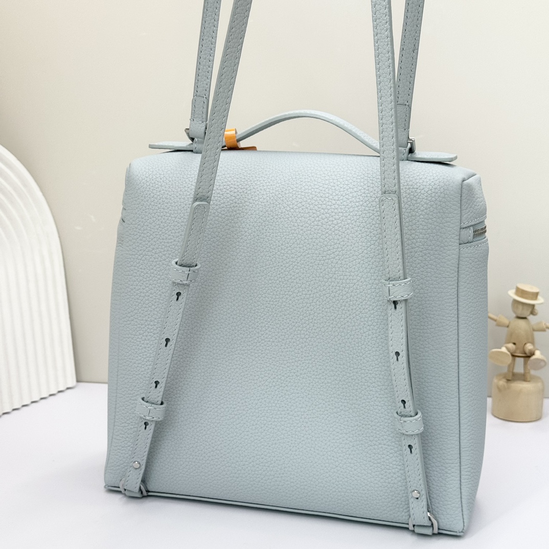 Buy Loro Piana Blue Extra Pocket L23.5 Backpack in Calfskin Leather for Women