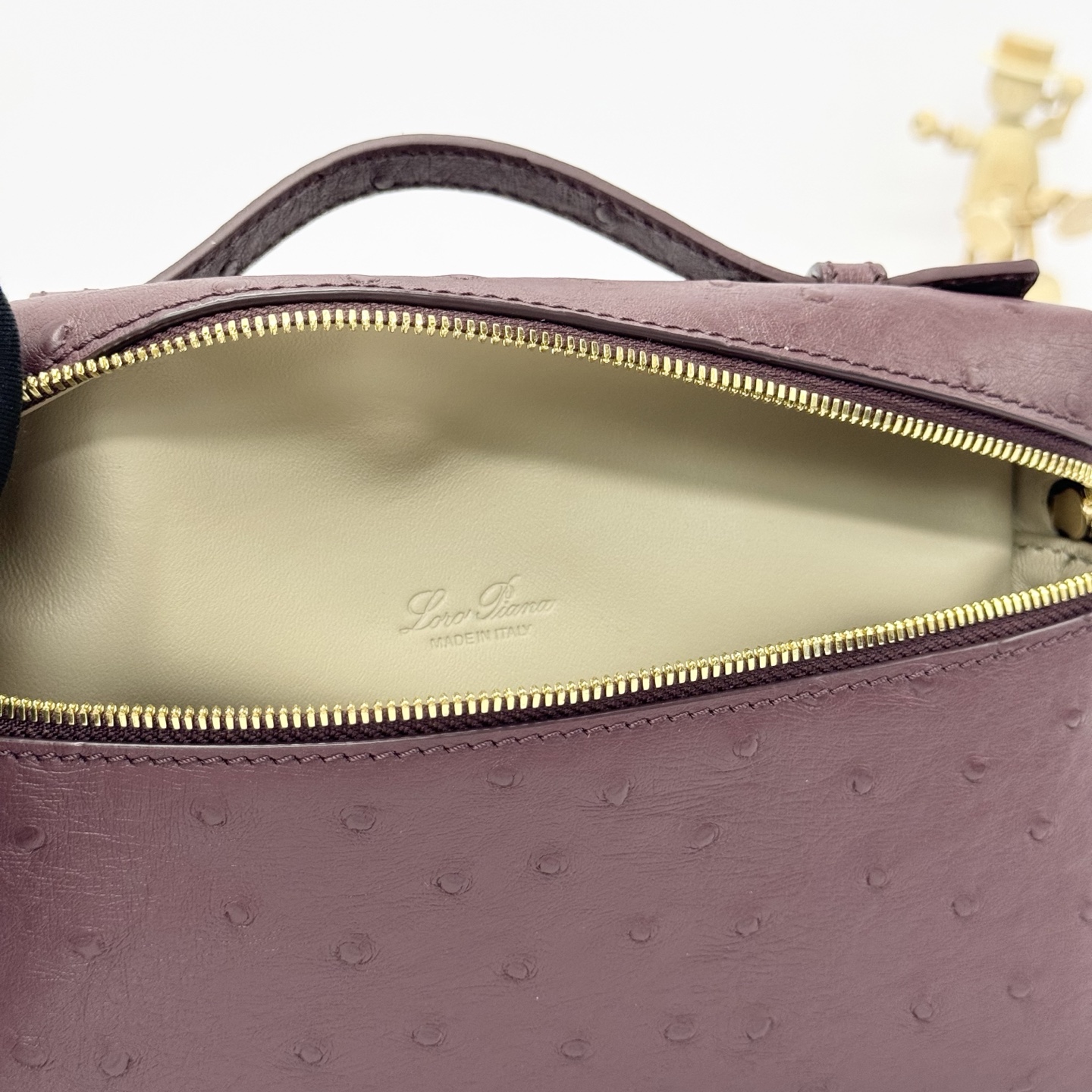 Buy Loro Piana bugrundy Extra Pocket L19 Bag in Ostrich Leather For Women Online