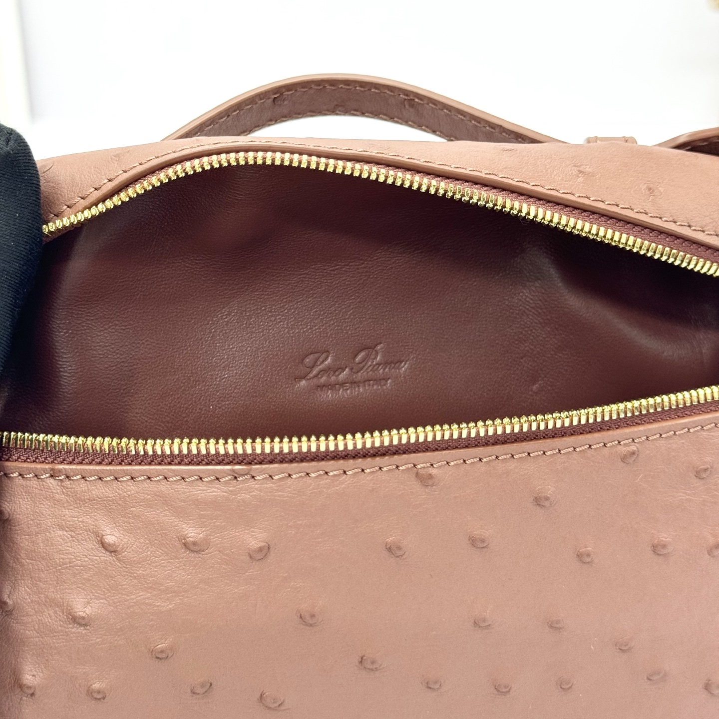Buy Loro Piana brown Extra Pocket L19 Bag in Ostrich Leather For Women Online